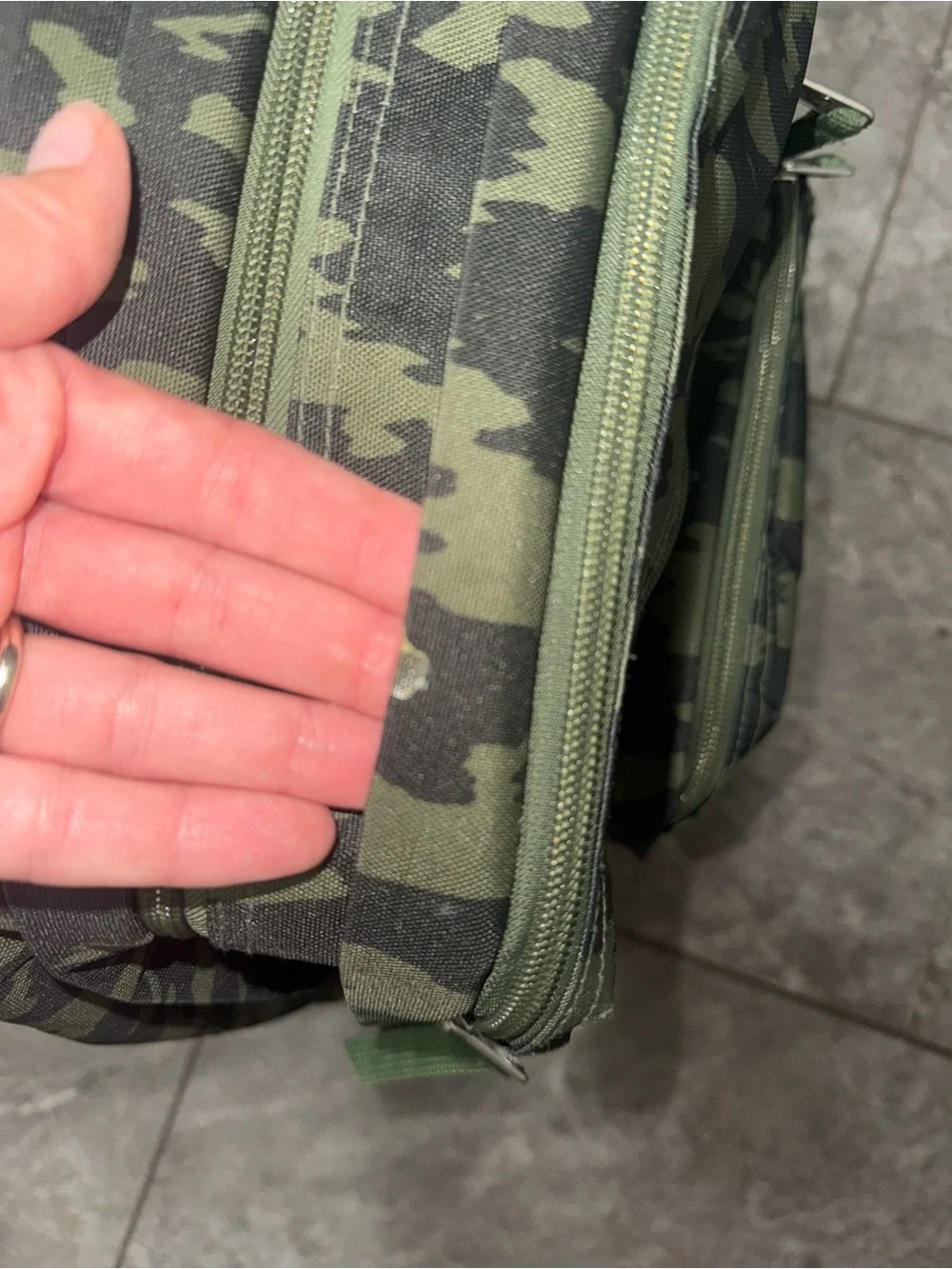 Jansport Green Camo Backpack Multi Zipper